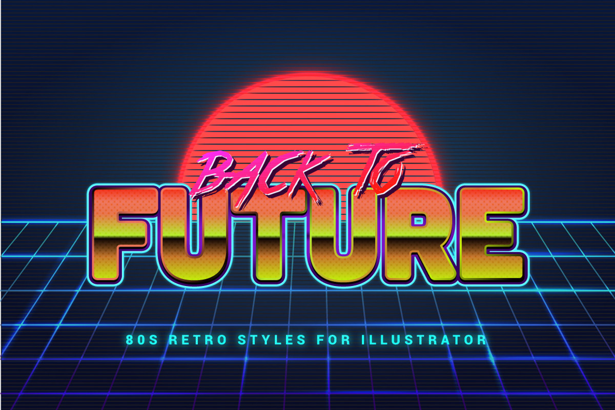80s Retro Illustrator Styles, a Layer Style Add-On by Vector Galore (Photo 10 of 12)
