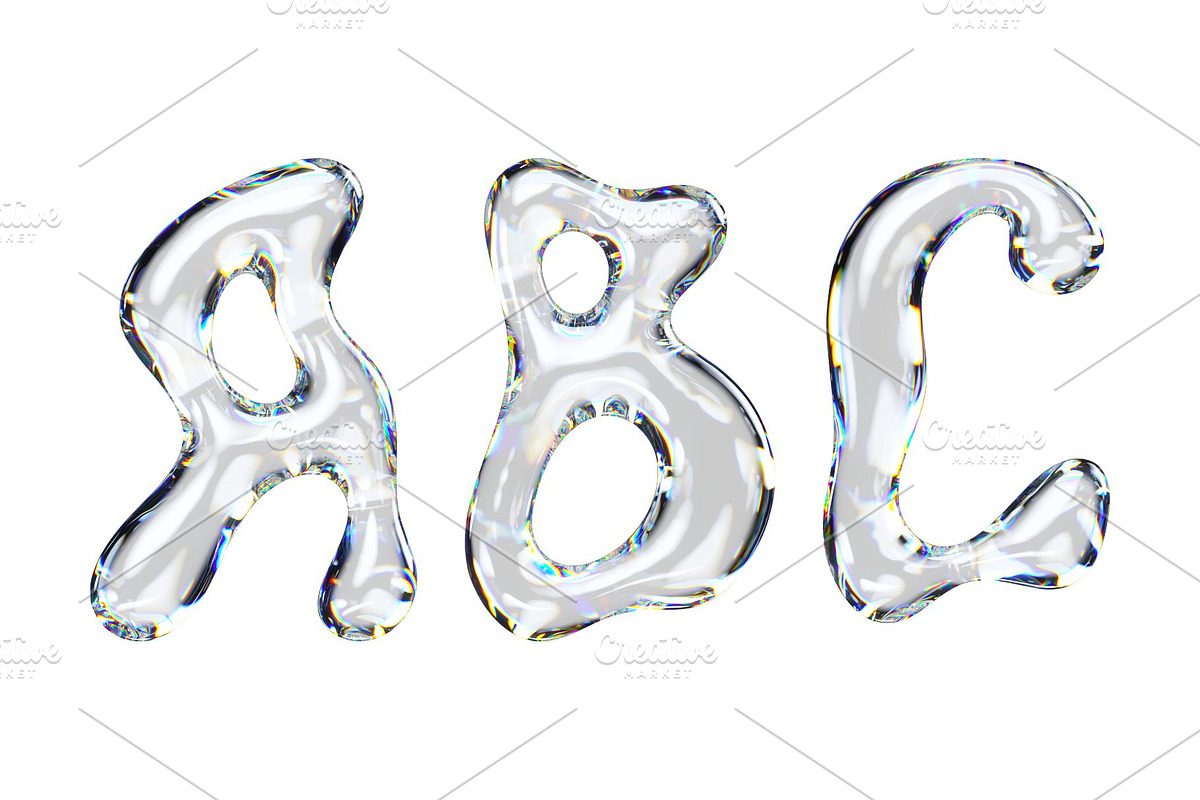 Transparent Glassy Alphabet, Numbers, an Illustration by Stellalunarts (Photo 1 of 5)