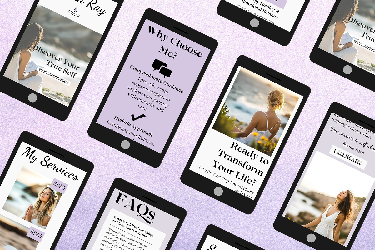 Spiritual Coach Website Template, a Landing Page Template by Mindful Digital Co. (Photo 5 of 9)