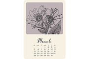 Calendar with monochrome flowers, a Stationery Template by NatalyN (Thumbnail 4 of 13)