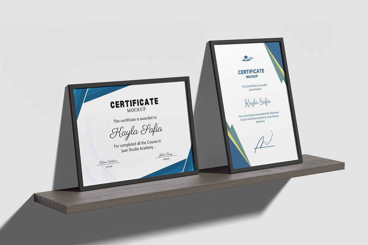 Certificate Frame Mockups, an Advertising Mockup by graphiccrew (Photo 6 of 10)