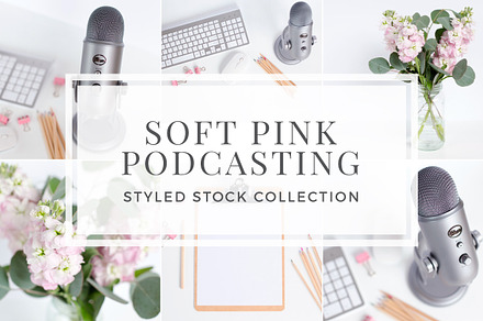 Soft Pink Podcasting Styled Stock
