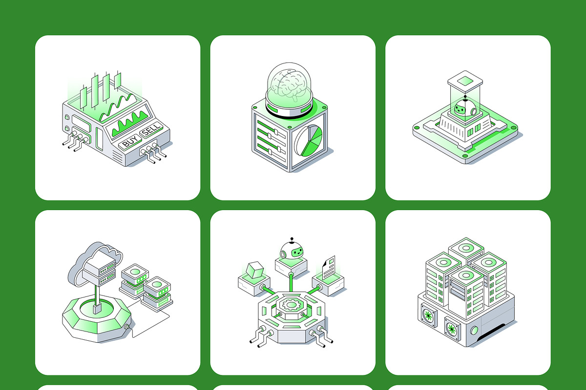 70 Fintech & Blockchain Isometric, a Technology Illustration by Brickclay (Photo 10 of 12)