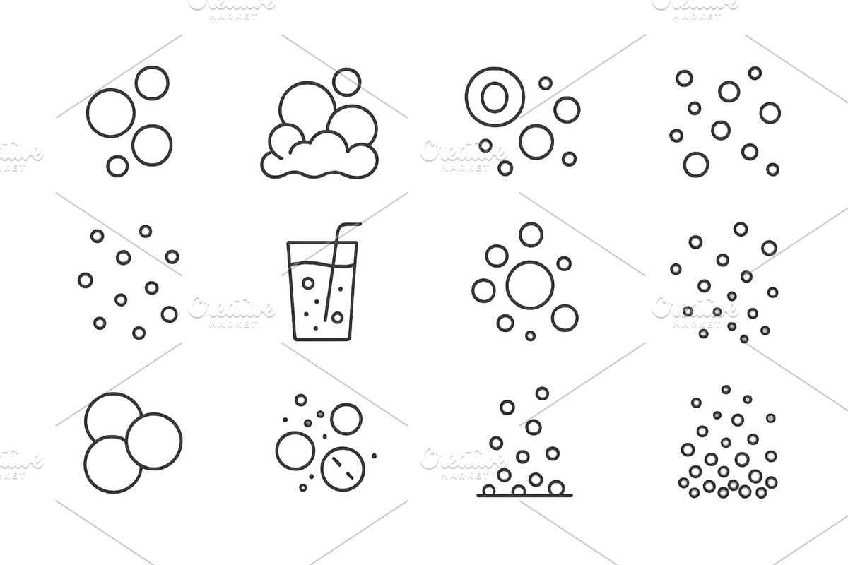 Various bubble designs with drink, an Object Illustration by ZinetroN
