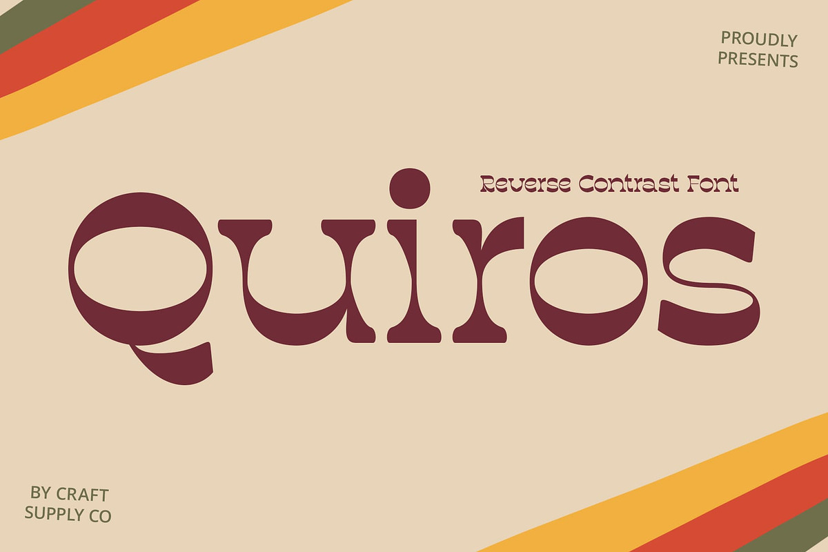 Quiros – Reverse Contrast Font, a Serif Font by Craft Supply Co. (Photo 1 of 8)