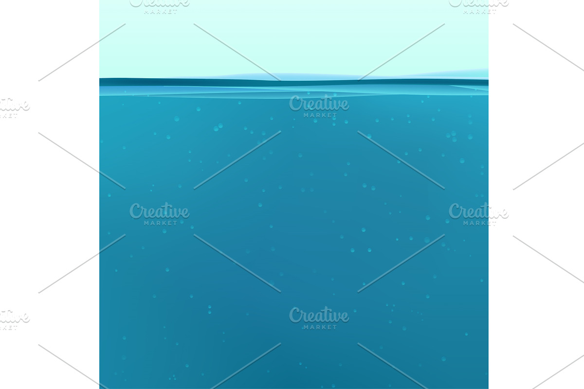 a clean deep water background with, an Illustration by IfH