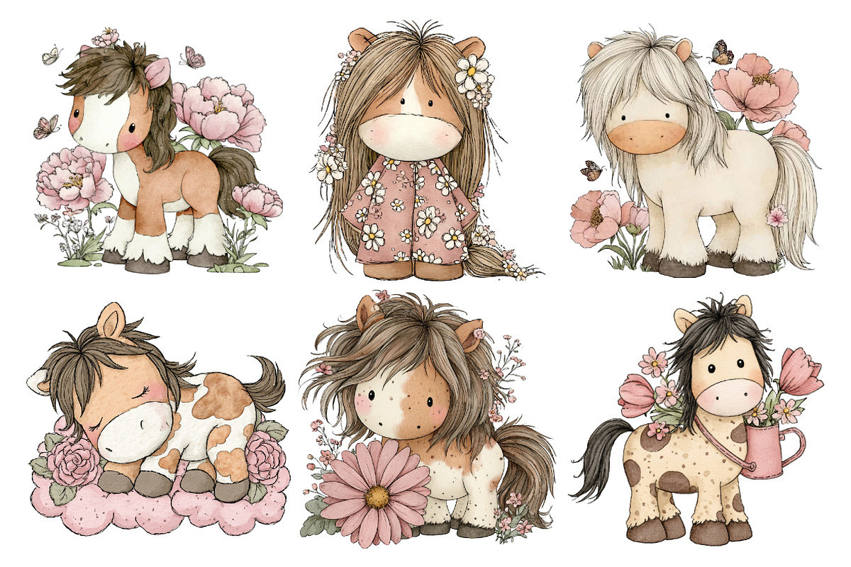 Cute Pony Horse Clipart, an Animal Illustration by Creative Art (Photo 6 of 7)