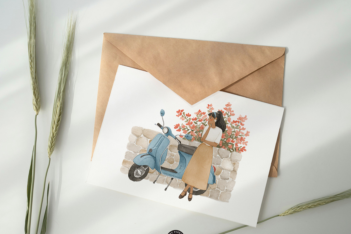 Amalfi Coast Clipart Set, a Person Illustration by PaintPixelCo (Photo 14 of 15)