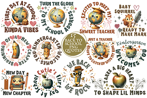 15 BACK TO SCHOOL Quotes Bundle