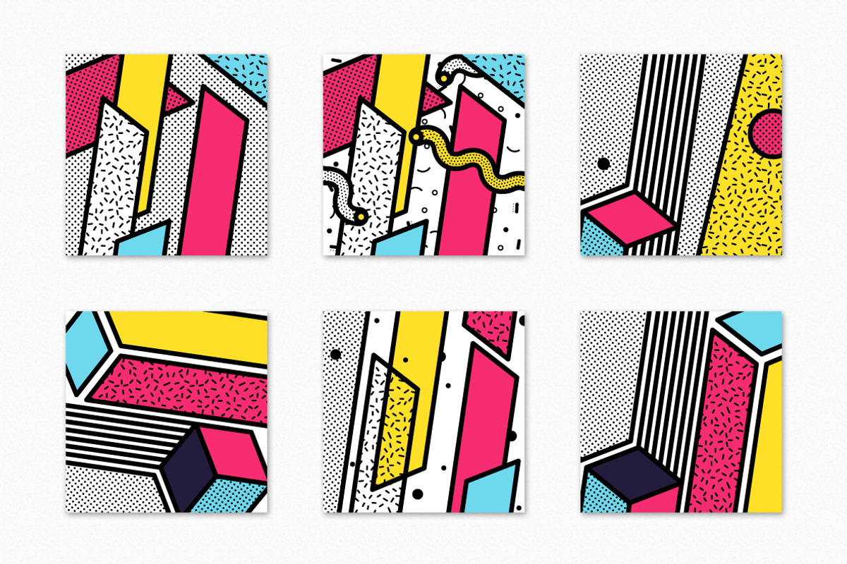 40 Vector Bright Backgrounds in 80s, a Pattern Graphic by softulka (Photo 3 of 13)