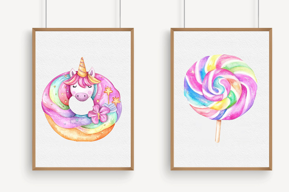 Watercolor Unicorn Birthday Clipart, an Illustration by Libby Wishes (Photo 3 of 6)