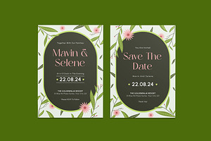 Greenve Wedding Invitation Template, an Invitation Template by iDoodle Studio