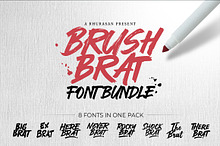 Brush Brat Font Bundle
