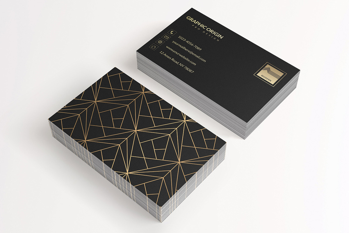 Black Luxury Business card, a Business Card Template by Graphic Origin (Photo 3 of 4)