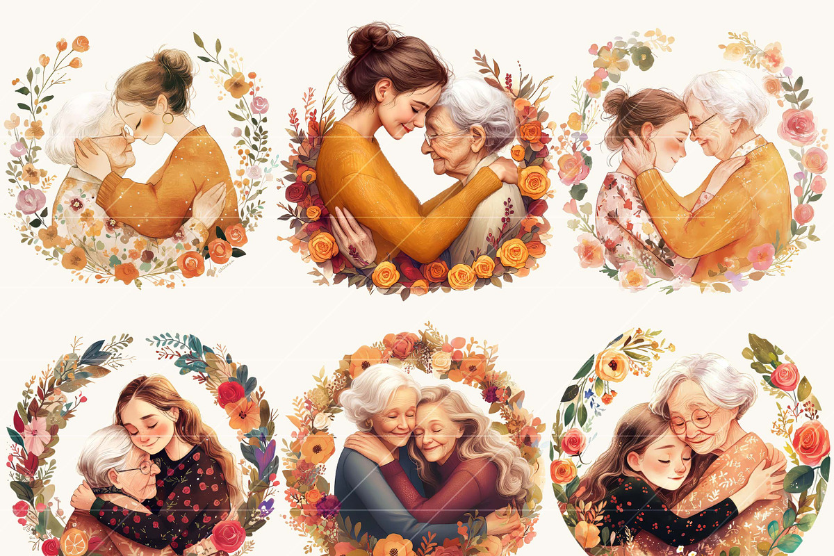 Watercolor Mother's Day Clipart, a Person Illustration by BusyDaydesign (Photo 4 of 8)