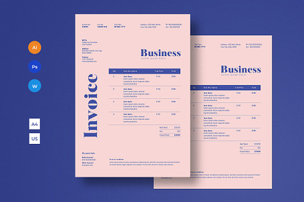 Invoice Template, a Stationery Template by Guuver