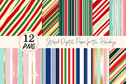 Striped Digital Paper for the Holida, a Texture Illustration by DreamPrint404 (Thumbnail 1 of 3)