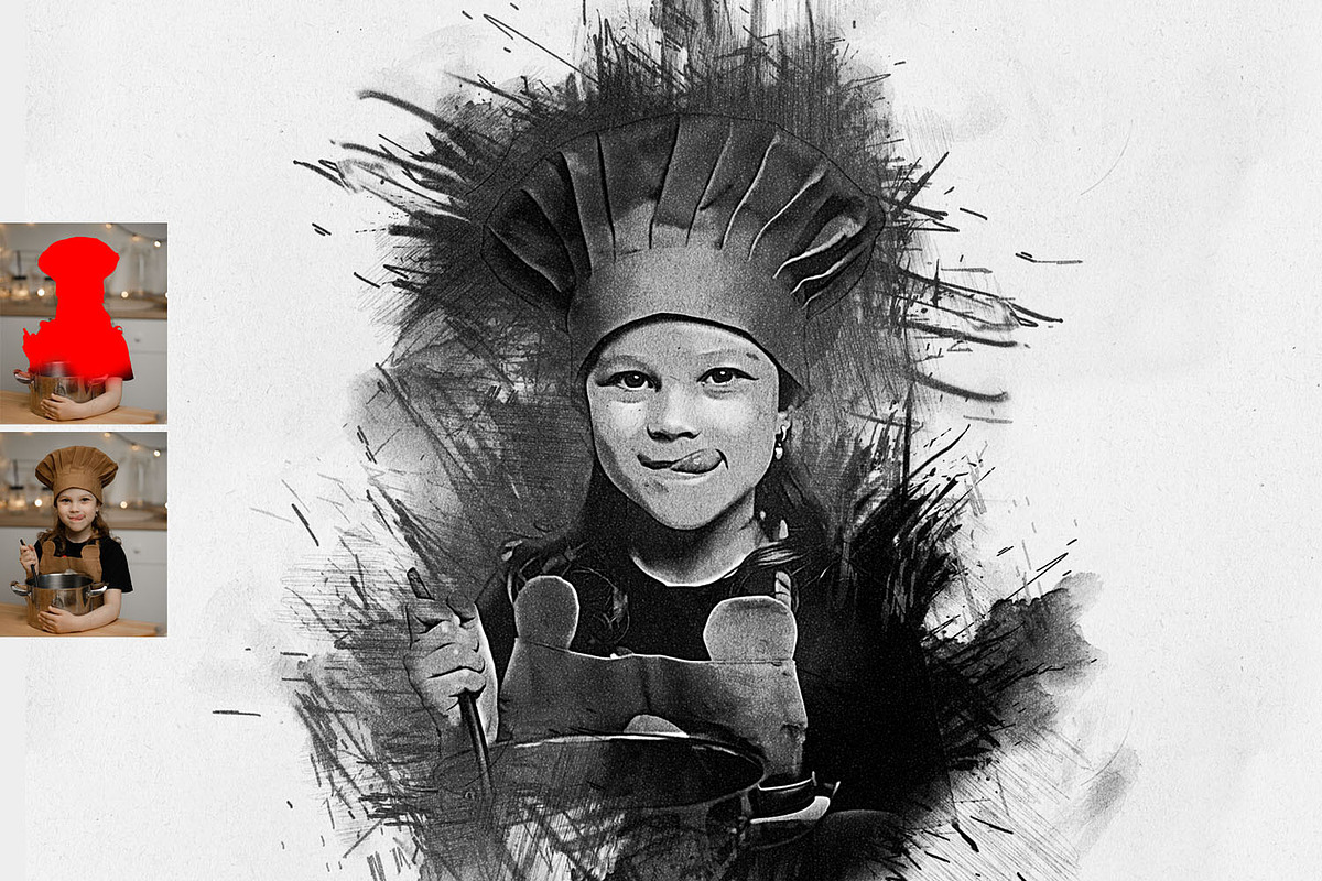Charcoal Drawing Photoshop Action, a Brushes & More by MRI STUDIO (Photo 11 of 12)