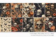 Retro Halloween Skulls, a Decorative Illustration by rileyBgraphics (Thumbnail 2 of 7)