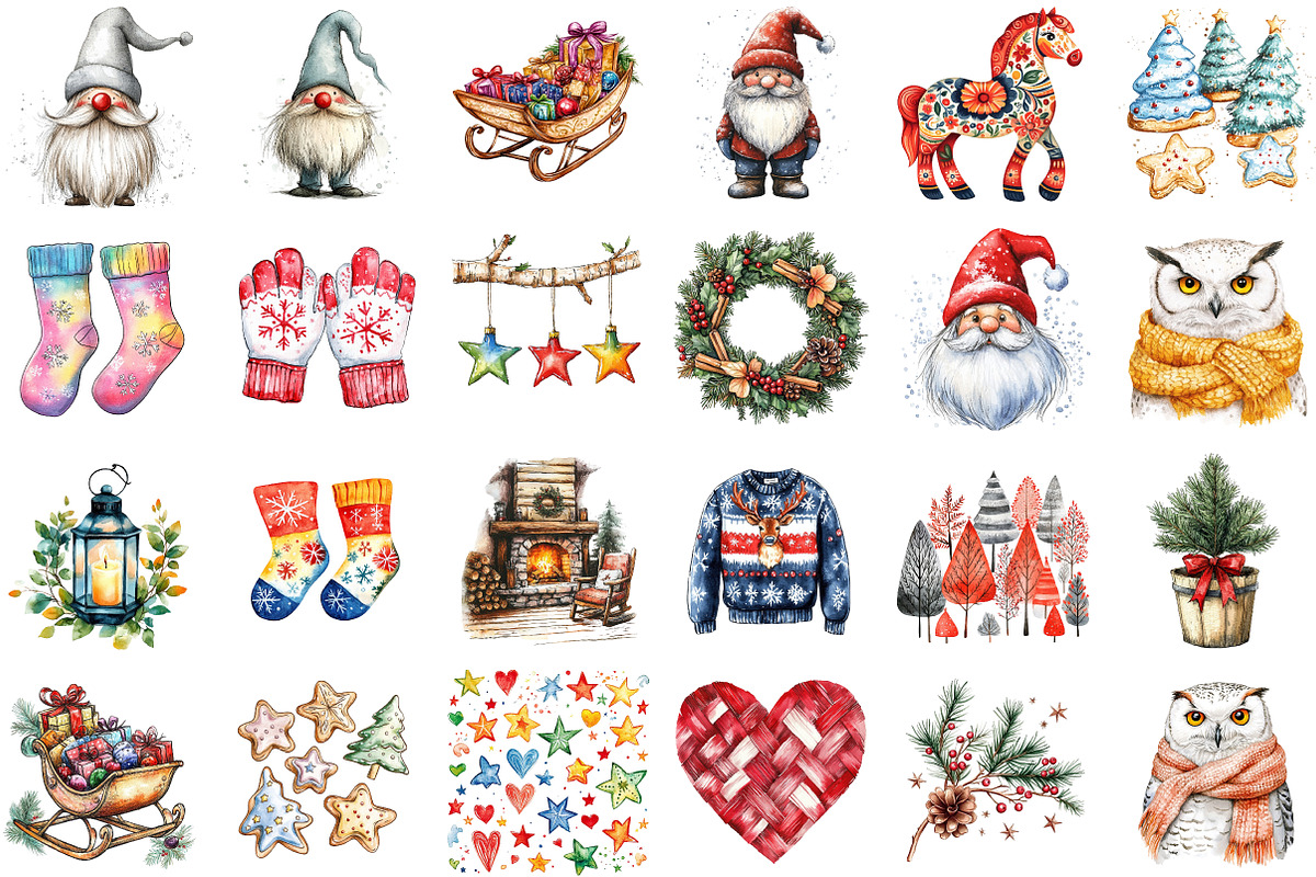 Nordic Christmas Clipart, an Illustration by Sublimation Artist (Photo 2 of 6)