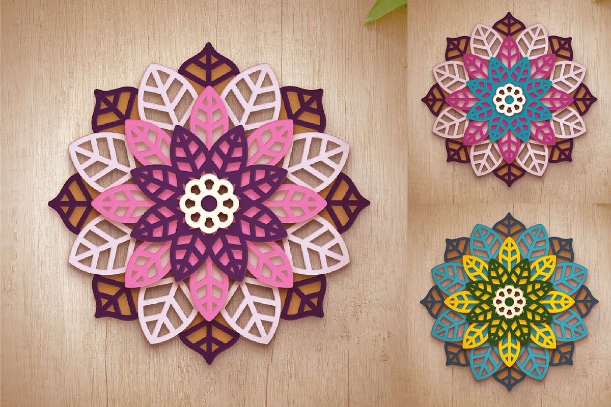 3D Poinsettia Flower Mandala, an Object Graphic by Arshad Ali (Photo 7 of 8)
