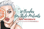 18 Procreate Brushes for Portraits, a Brush Add-On by Kseniya Kaftaylova (Thumbnail 1 of 7)