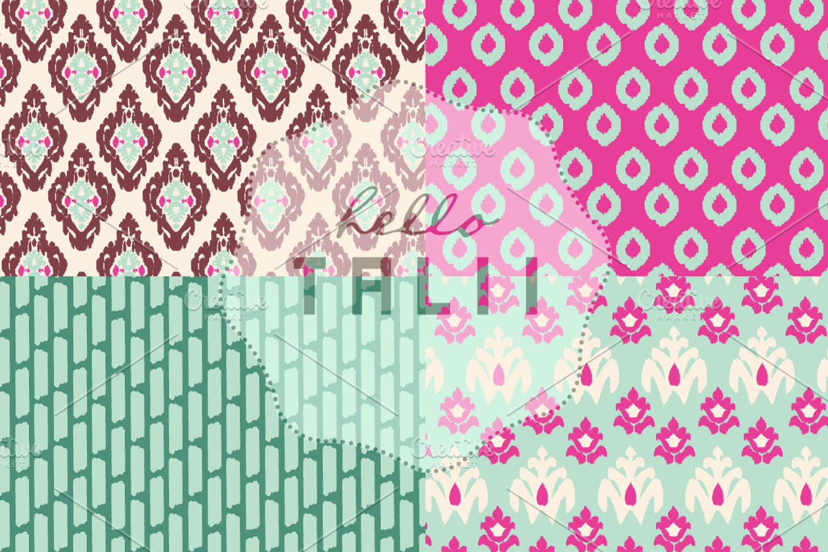 Pink Ikat Digital Paper, a Pattern Graphic by Hello Talii (Photo 4 of 4)