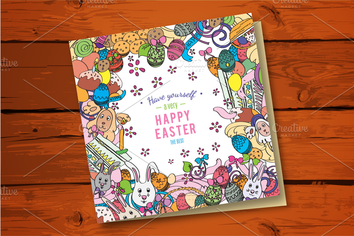 Happy Easter template greetings set, a Background Graphic by KannaaDesign (Photo 3 of 5)