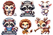 Kawaii Musical Animal Clipart Bundle, an Illustration by Designworld (Thumbnail 4 of 6)
