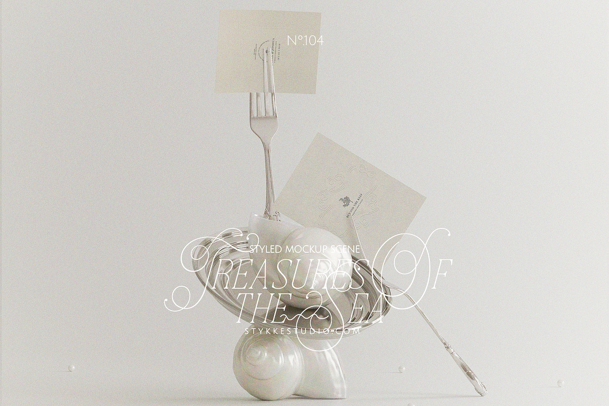 TREASURES OF THE SEA white mockup, a Product Mockup by Stykke Studio (Photo 1 of 10)
