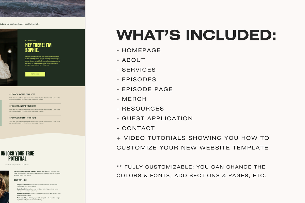 Podcast Squarespace Website Template, a Squarespace Template by molly ho studio (Photo 3 of 8)