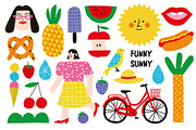FUNNY SUNNY Graphics Bundle, an Illustration by Katerina Osa (Thumbnail 1 of 19)