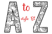 Coloring Letters of the Alphabet B1, an Object Graphic by Artistic Letters (Thumbnail 1 of 2)