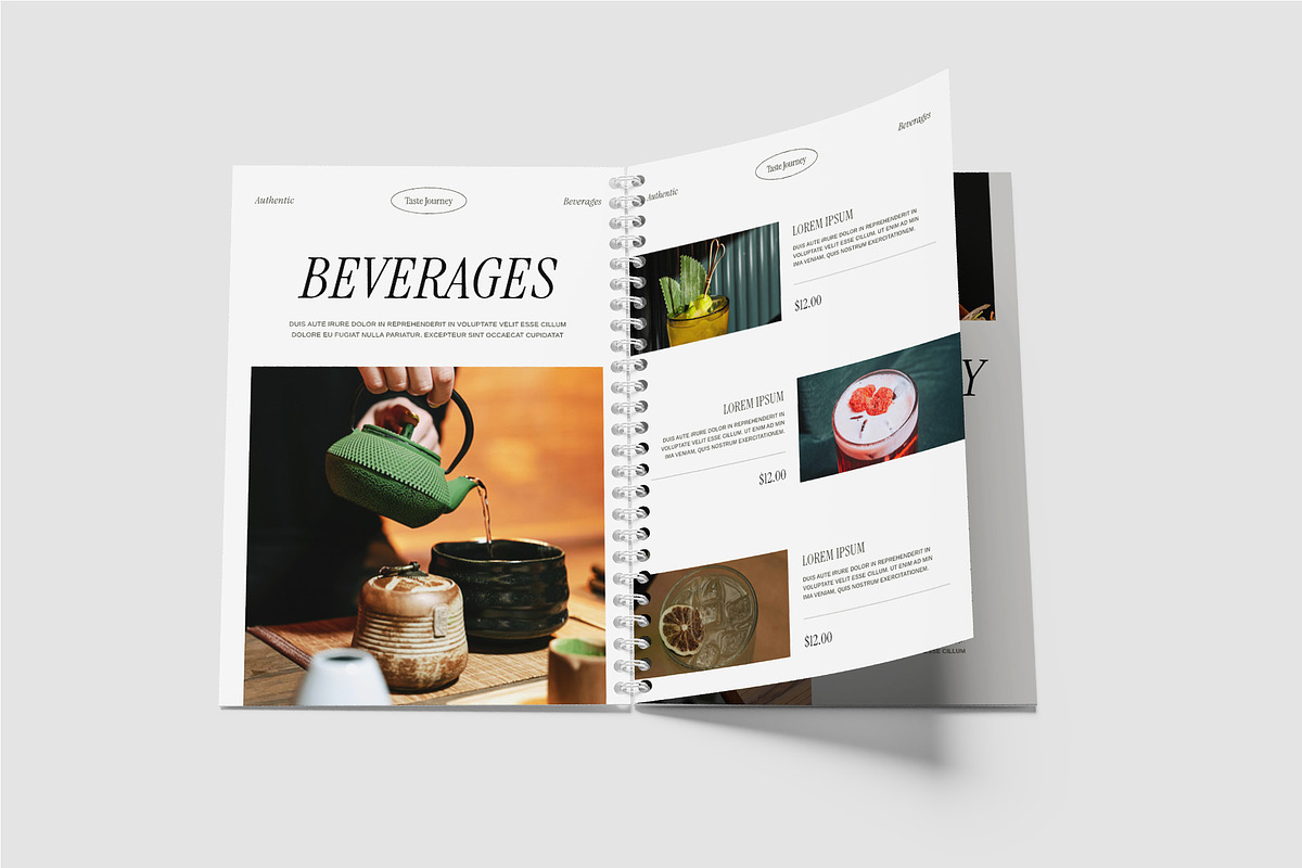 Aesthetic Modern Menu Book Template, a Magazine Template by TMint Play (Photo 7 of 9)