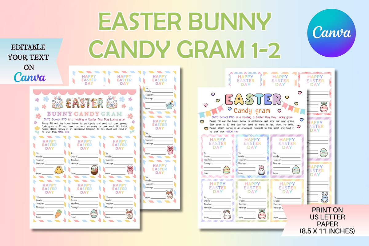 Easter Bunny Candy Gram, a Templates & Theme by Adalin Shop (Photo 1 of 6)