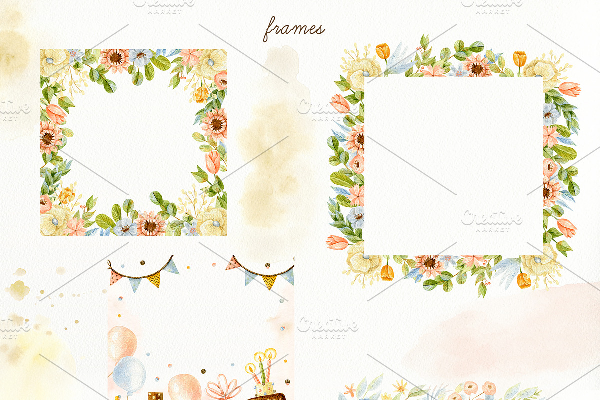 Birthday party. Cute forest animals., an Animal Illustration by babenkoirusa (Photo 10 of 22)