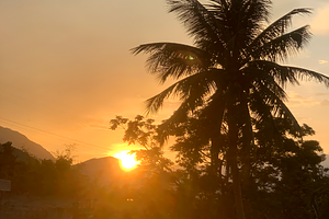 Peaceful Tropical Sunset Background, a Background Photo by 3D assets for your awesom