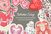 Valentine's Cards Die-Cut Shapes, a Seasonal Illustration by HannaSymo (Thumbnail 1 of 13)
