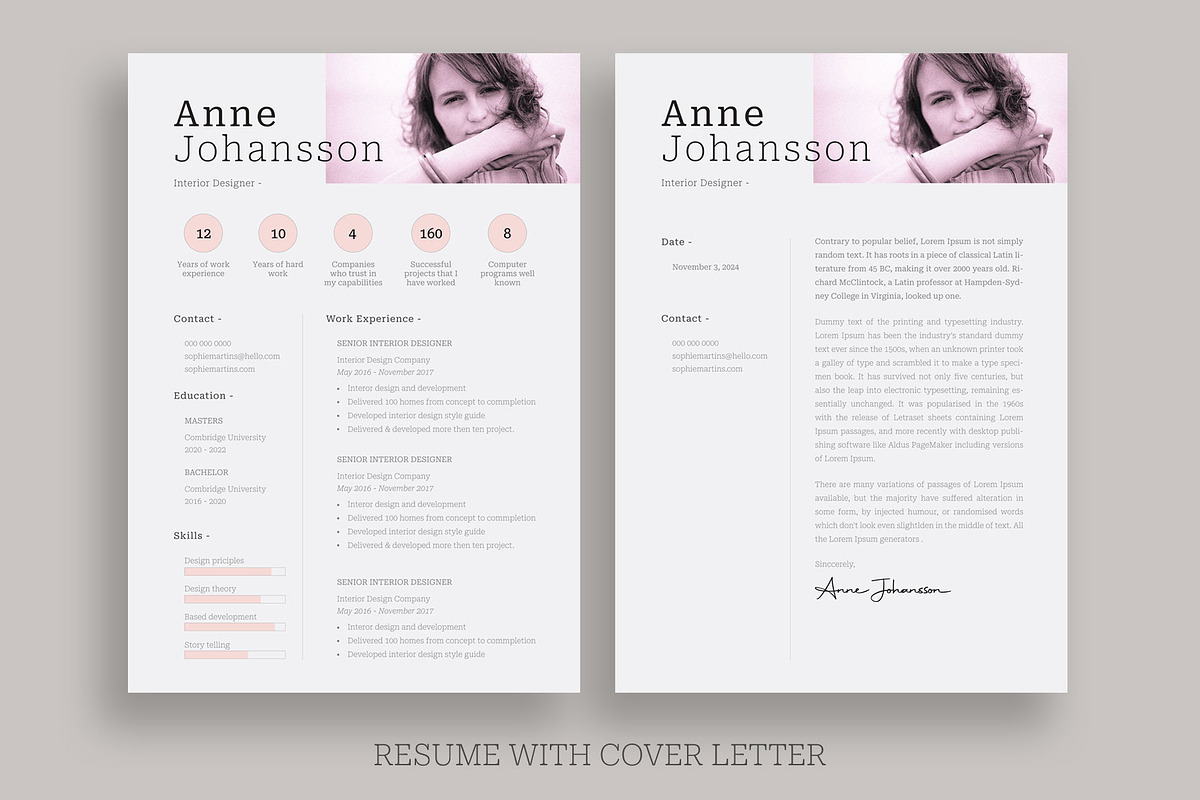 Resume / CV Template, a Resume Template by UX-group (Photo 2 of 5)