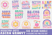Retro Groovy Quote SVG Bundle, a Seasonal Illustration by Craft Nest (Thumbnail 1 of 8)