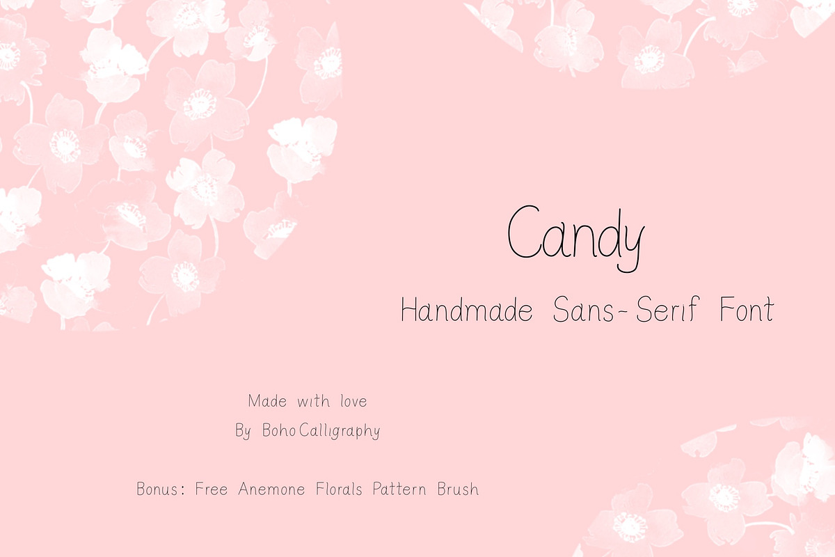 Candy - A handmade sans serif font, a Sans Serif Font by BohoCalligraphy (Photo 1 of 5)