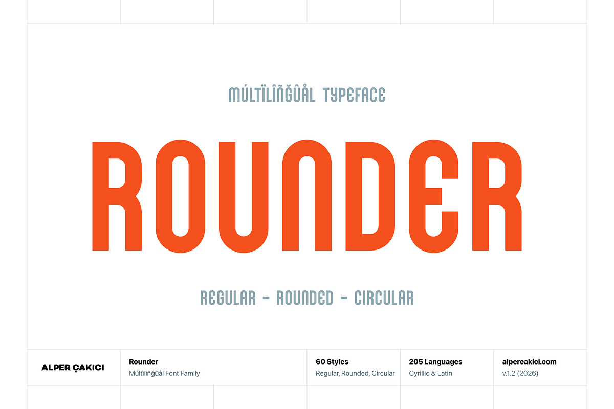 Rounder - Geometric Sans Serif, a Sans Serif Font by alpercakici (Photo 1 of 15)