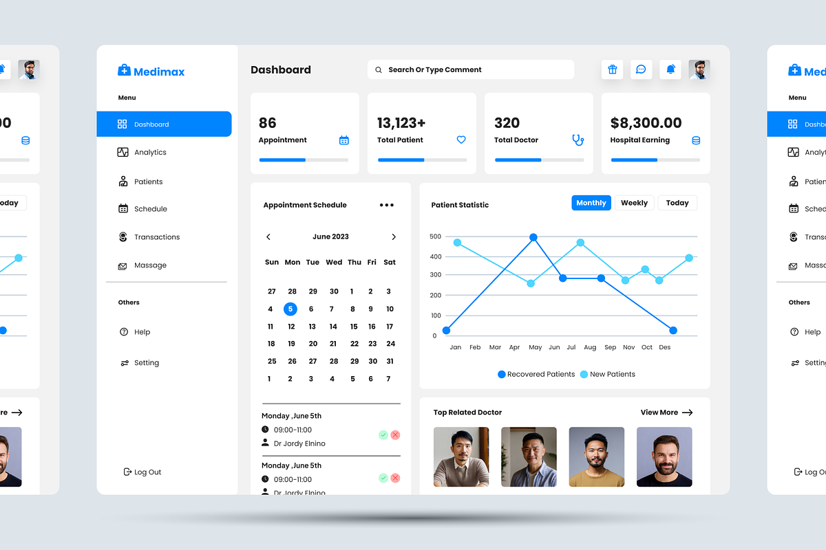 Hospital Management Admin Dashboard, an UI Kit Template by Annora Studio (Photo 6 of 6)