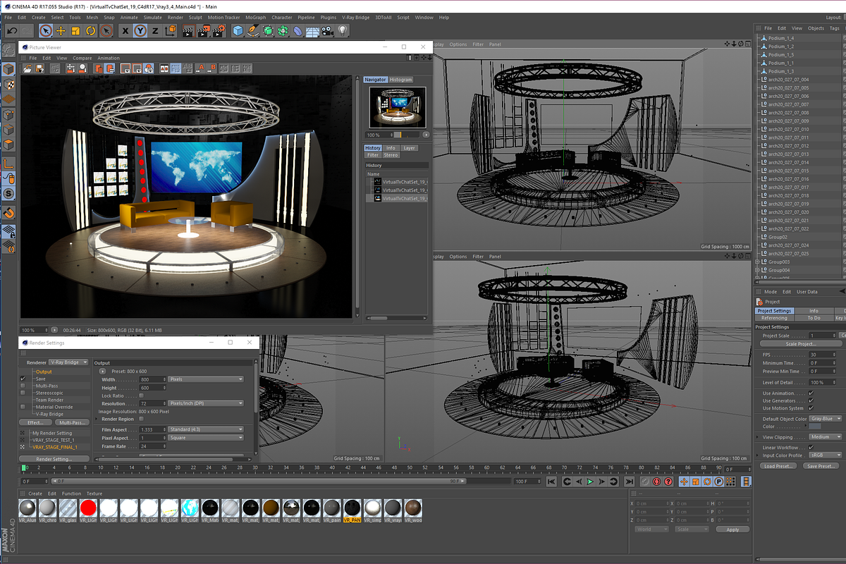 Virtual TV Studio Chat Set 19, a Furniture 3D Model by akerStudio (Photo 13 of 13)