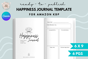 Happiness Journal Template for Canva