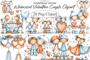 Whimsical Valentine Couple Clipart, an Illustration by designcity5 (Thumbnail 1 of 5)