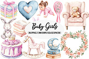 Baby Girls Clipart, an Illustration by Daily.Designs (Thumbnail 1 of 5)