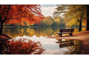 leaves park autumn background ai, a Nature Photo by pikepicture
