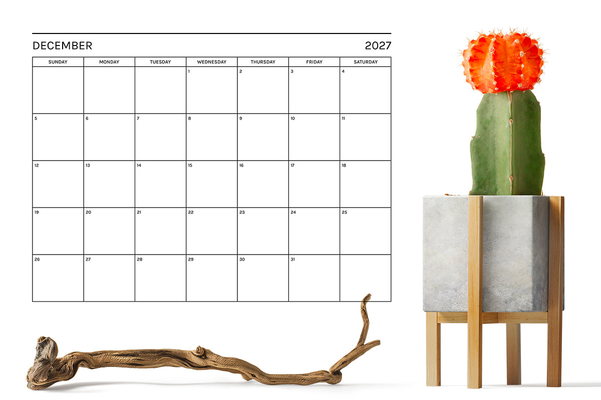 2027 Basic Modern 8.5x11 in Calendar preview 3