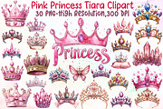 Pink Princess Tiara Sublimation Clip, an Illustration by Sublimation Artist (Thumbnail 1 of 6)